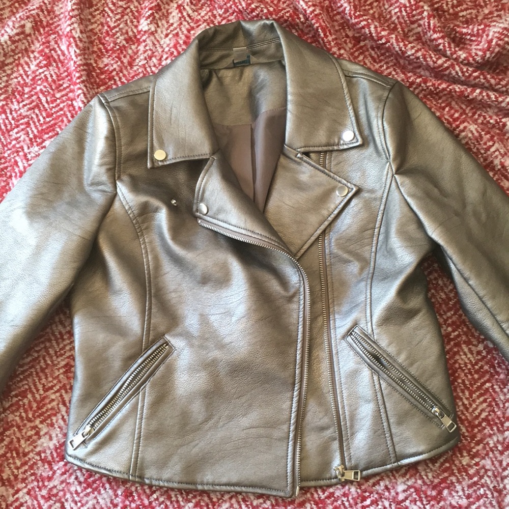 Silver moto jacket